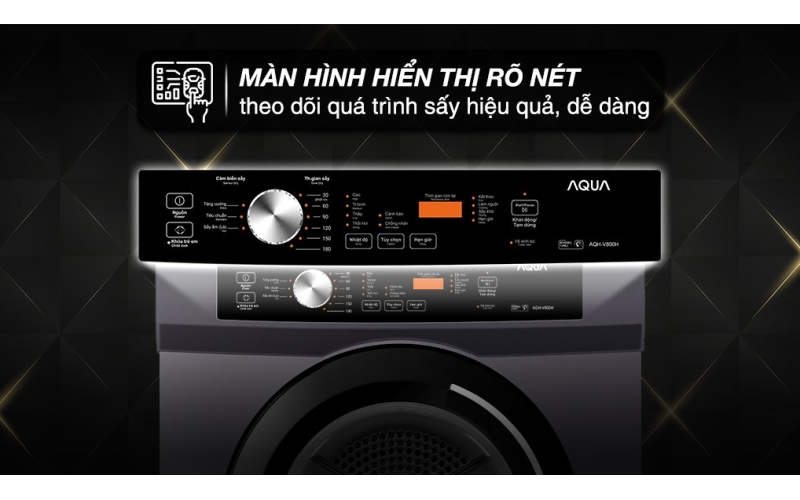 Máy sấy thông hơi Aqua 8 kg AQH-V800H SS